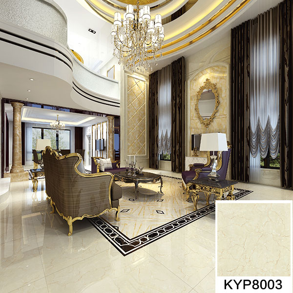 秋葵APP下载陶大理石瓷砖：金线莎安娜KYP8003 铺贴效果